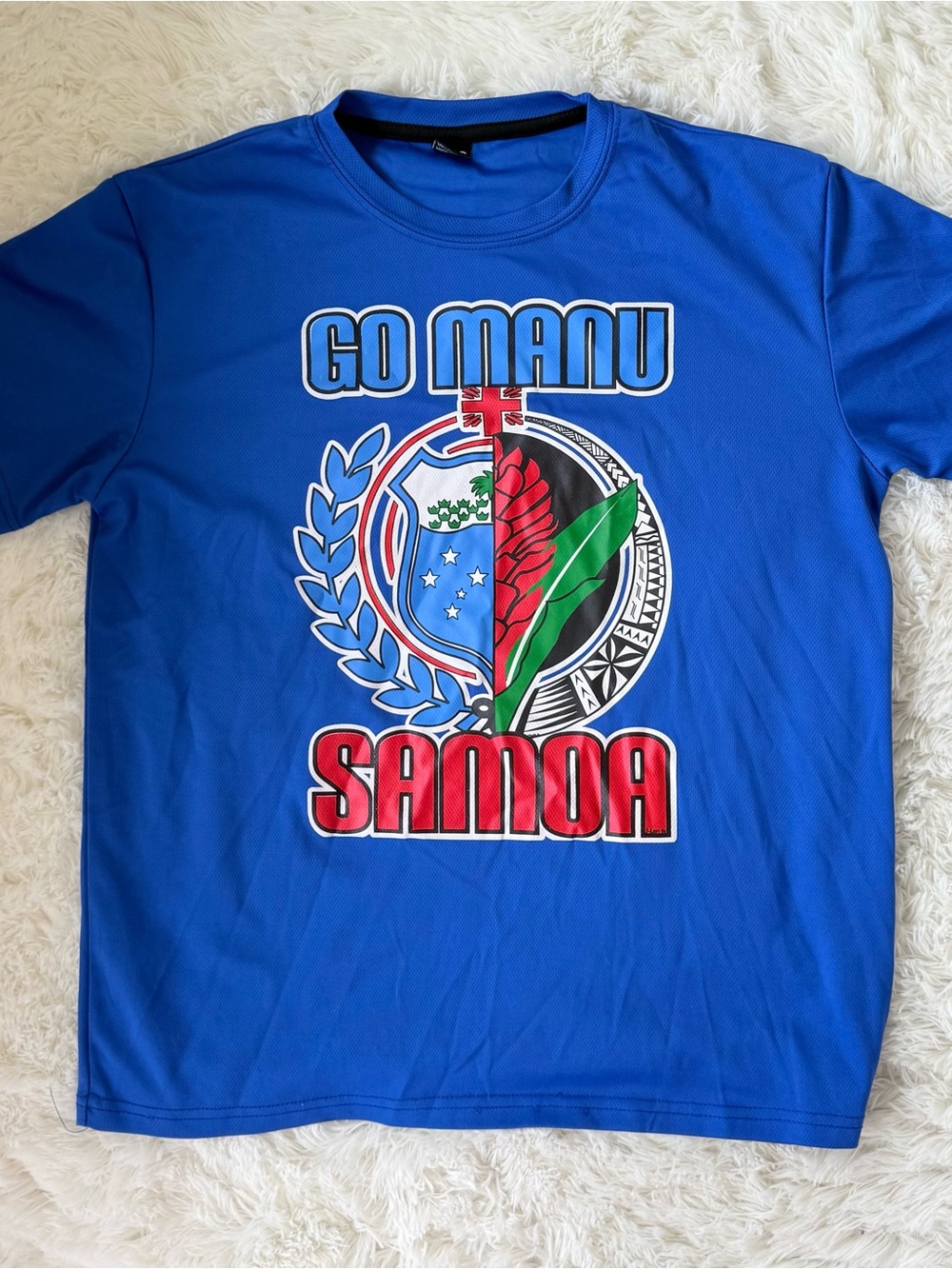 Go Manu Samoa Blue Graphic Tee